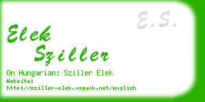 elek sziller business card